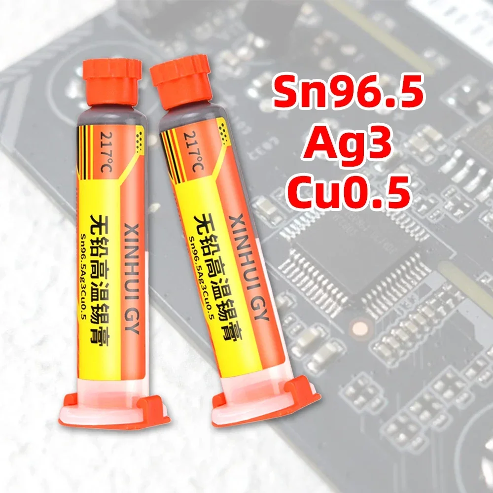 Melting Point 217℃ Lead-Free High-Temperature Silver Solder Paste Sn96.5Ag3.0Cu0.5 Needle Tube Enhanced Conductivity
