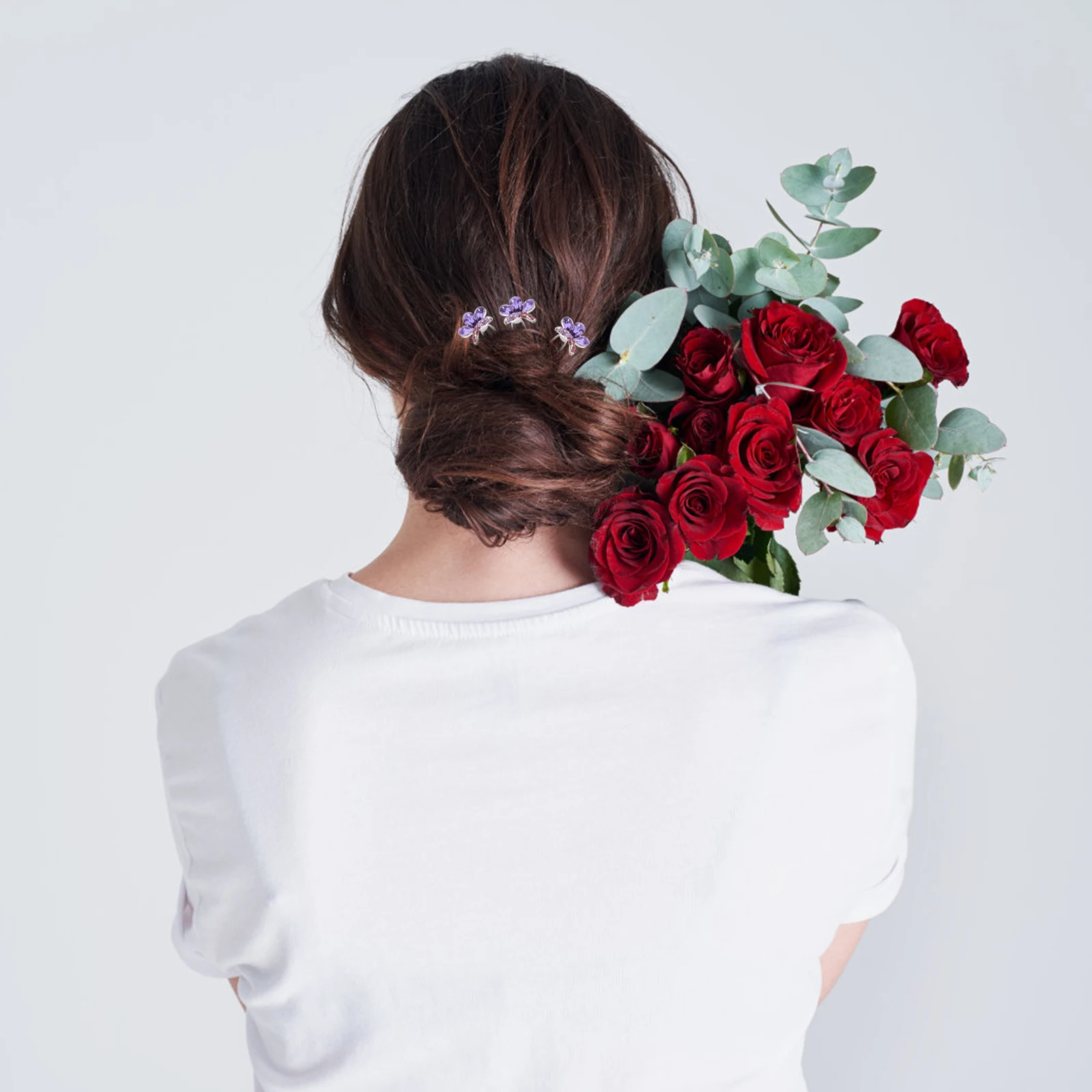 

4Pcs Bridal Rhinestone Butterfly U Shaped Hairpin Wedding Bride Hair Pin Hair Accessories Wedding Hairpins Bride Hairpins