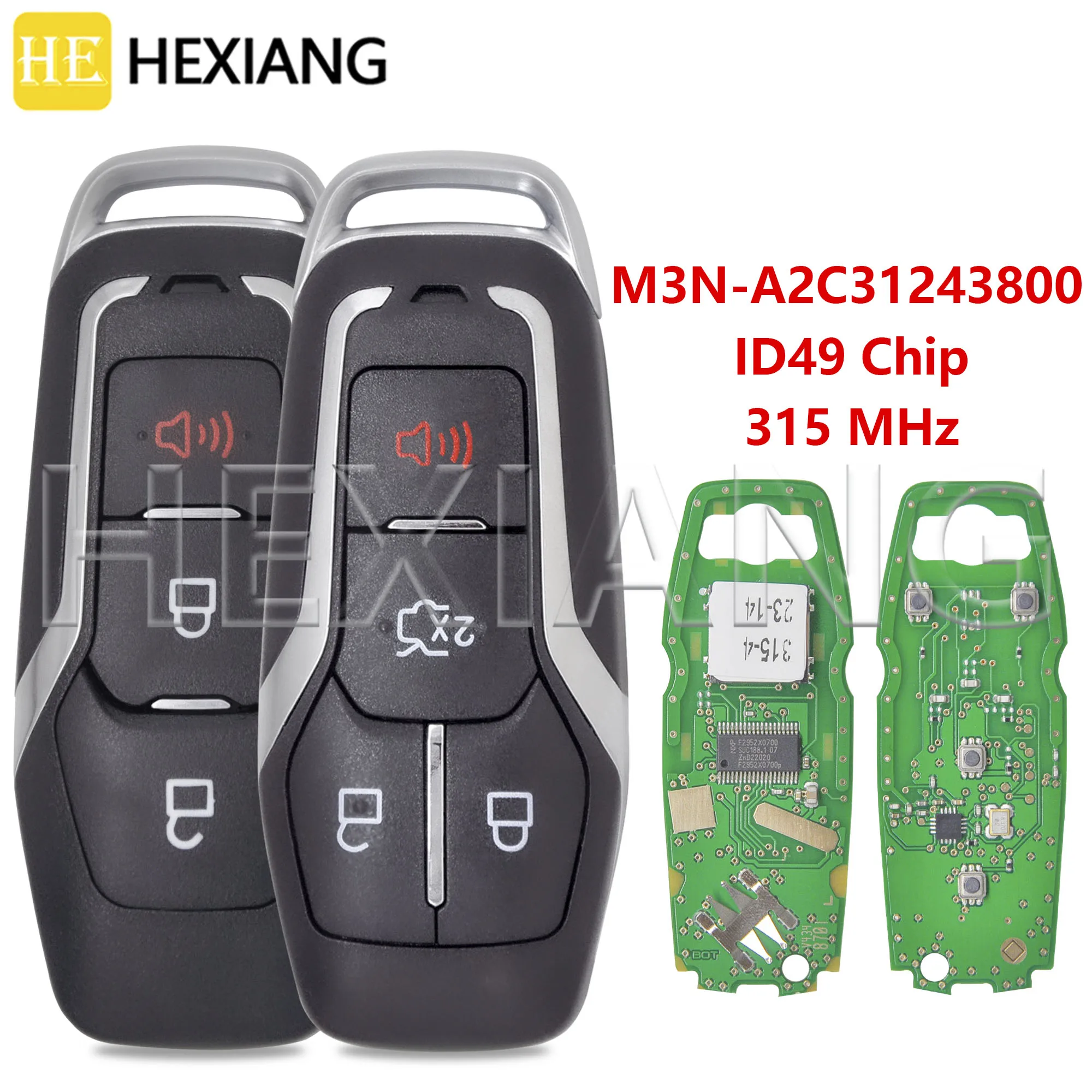 DR M3N-A2C31243800 164-R8109 164-R8111 ID49 Chip 315MHz Car Remote Control Key For Ford Edge Explore Fusion F-150 F-250  Mustang