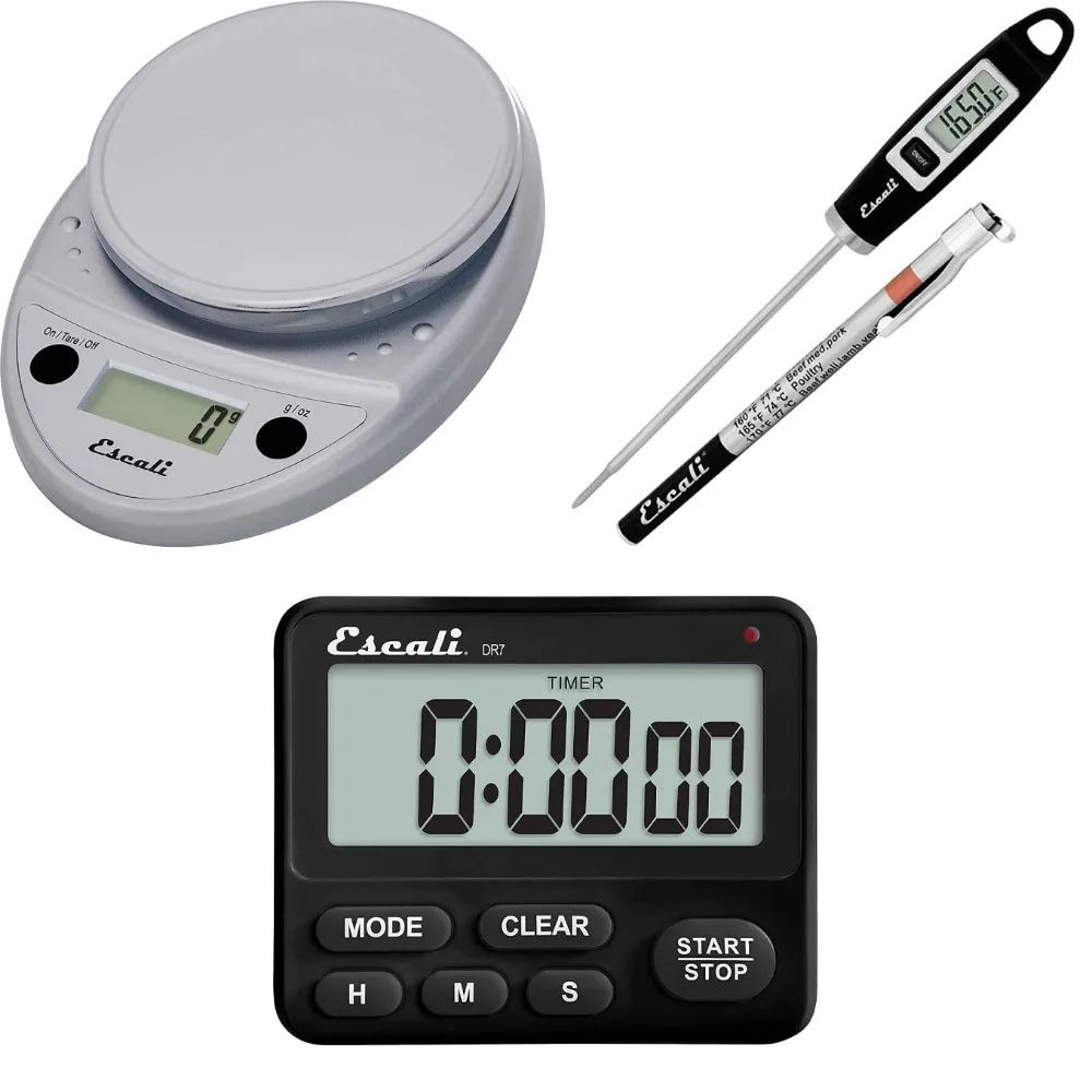 

Digital Kitchen Scale, Thermometer & Timer Bundle for Baking - 11lb Capacity, Accurate Measurements