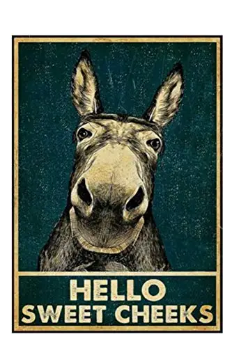 

Kalynvi Hello Sweet Cheeks Retro Metal Tin Sign Vintage Aluminum Sign for Home Coffee Wall Decor 8x12 Inch