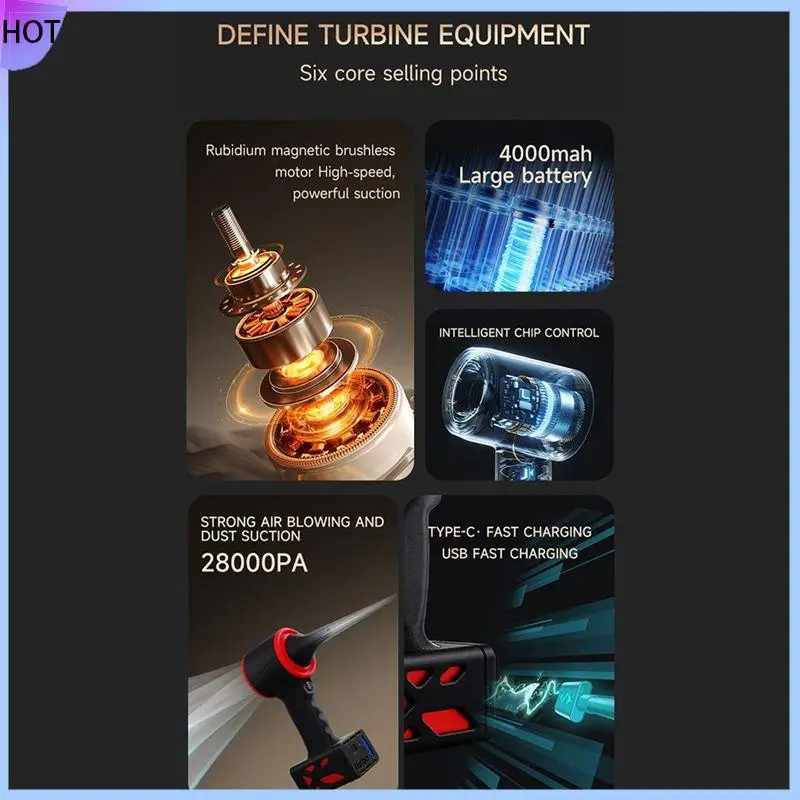 B45C مروحة 130000 دورة في الدقيقة فرش السيارات 28000Pa متعددة الوظائف منفاخ الهواء آلة شفط يده توربينات الهواء المضغوط