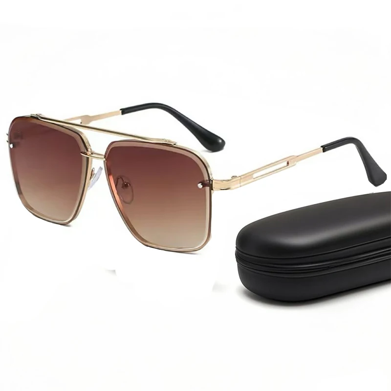 

Double Beam Box Sunglasses for Men Women Fashion Classic Vintage Retro Cool Gradient Metal UV400 Sun Glasses Unisex Eyewear 2025