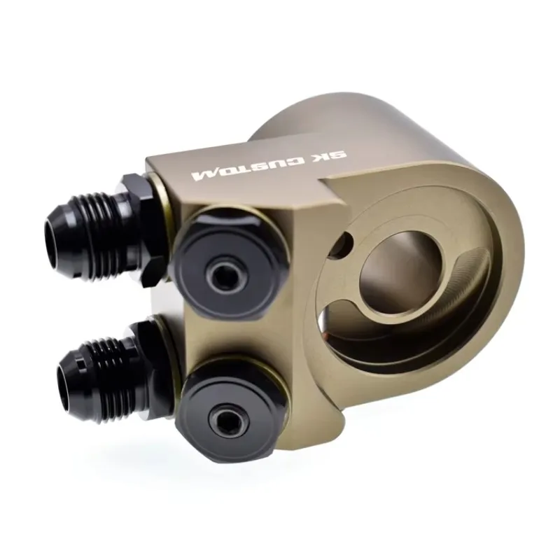 Billet Aluminum Oil Filter Adapter for Subra GT86 BRZ Honda Civic Oil Cooler Sandwich Plates With Thermostat 5