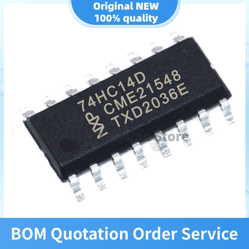 Brand-new original genuine 74HC14D,653 SOIC-14 hexagonal inverse Schmidt trigger logic chip