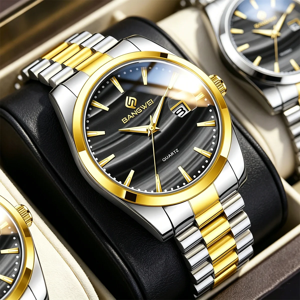 BANGWEI 2026 Luxury Man Watches Simple Dial Business Casual Classic Clock Waterproof Luminous Auto Dates Quartz Watches for Men