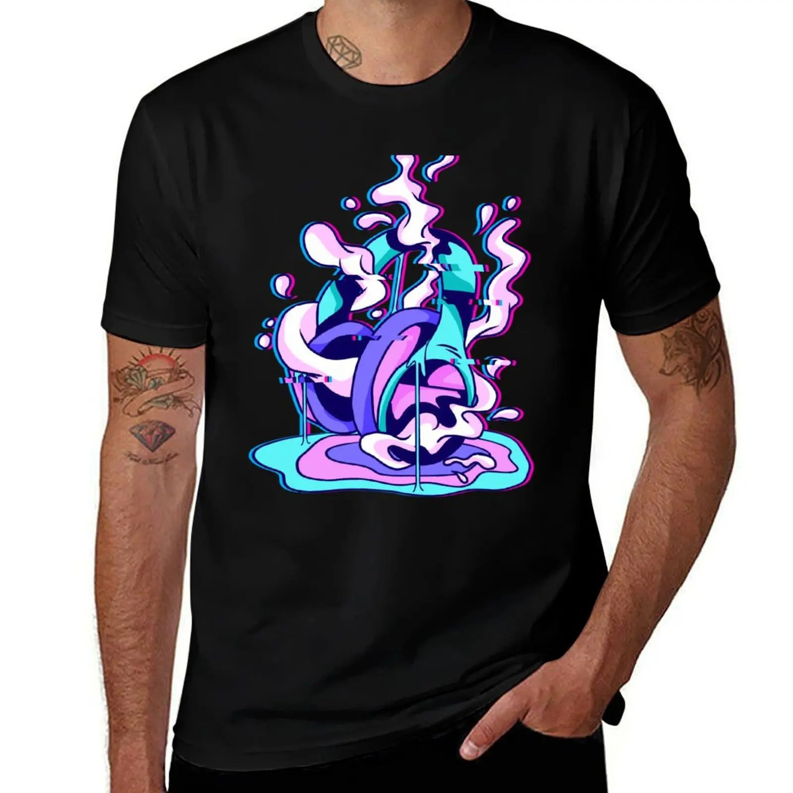 

Head phones digital art glitch effect T-Shirt boys animal print anime clothes sports fans men clothing