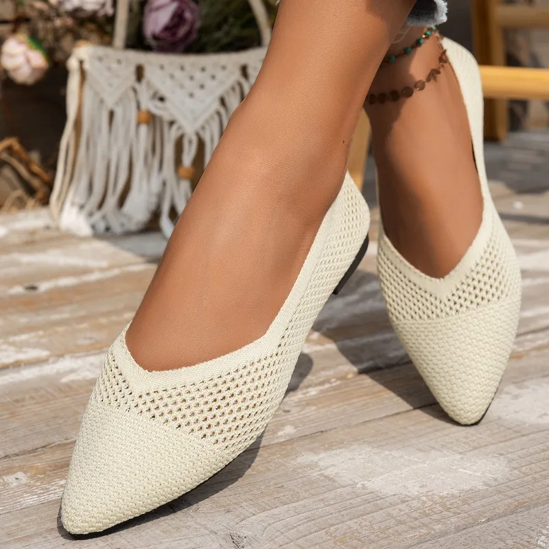 

Women's knitted flat shoes - 2025 summer breathable mesh casual shoes - Women's soft and lightweight sandals - Sizes 36-43