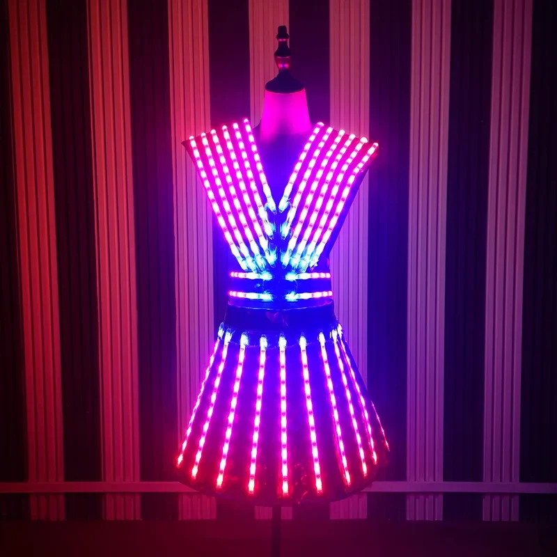 LED Luminous Skirt Symphony Light Women's Bar Nightclub Luminous Performance Costume Music Festival Halloween Christmas