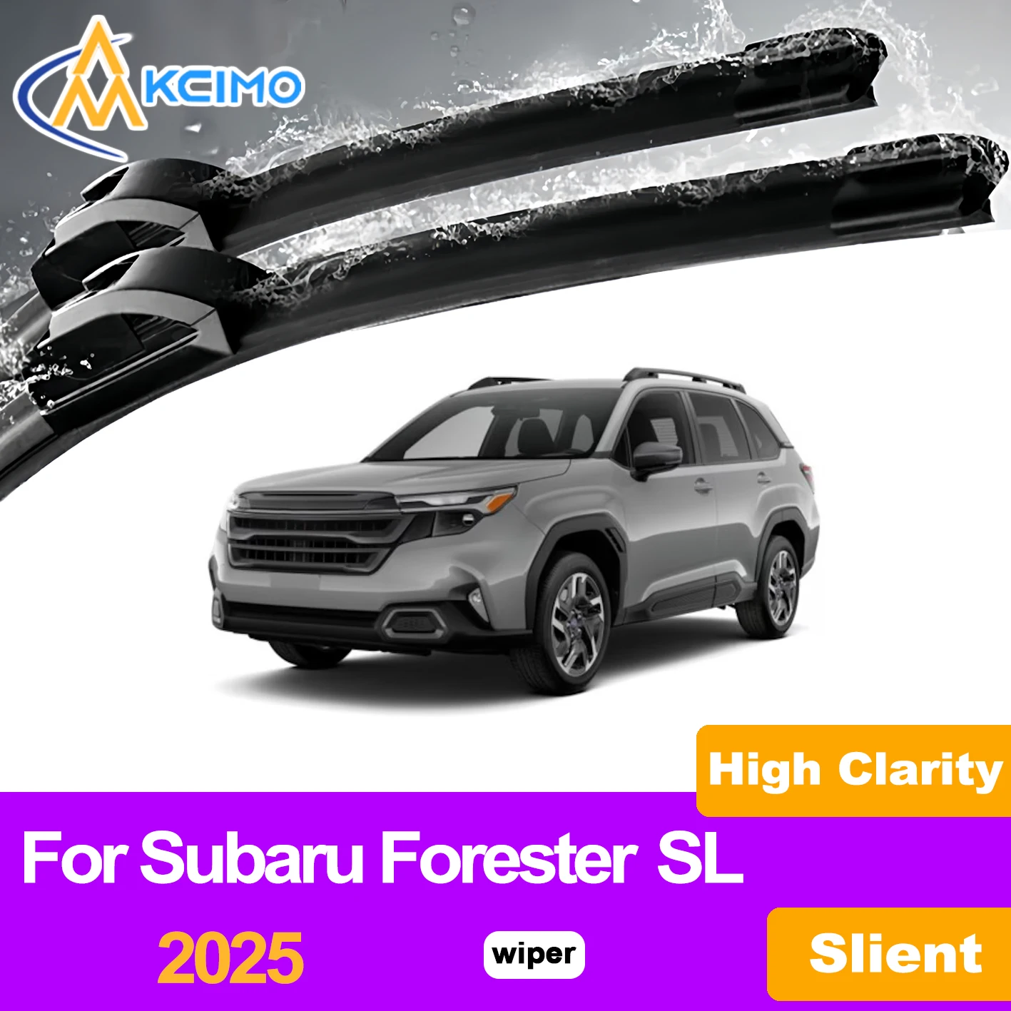 

KCIMO 2PCS Front Windshield Wiper Blades For Subaru Forester SL 2025, Silent Operation Anti-Chatter Clean Wipe All Weather