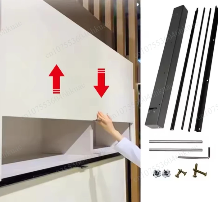Vertical Lift Sliding Door Track, Soft Close Hinge for Cabinet Single Door