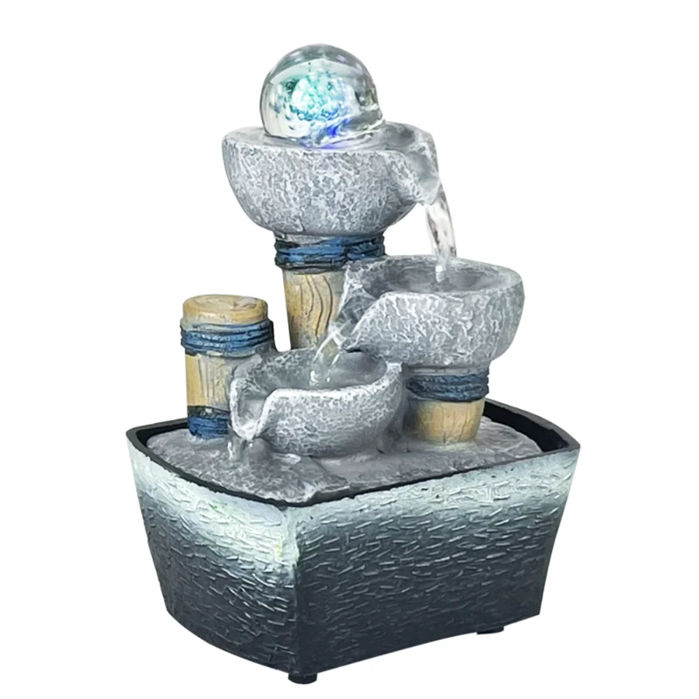 

Feng Shui Wheel Circulation Flowing Water Generates Wealth Ornament Desktop Creative Small Fountain Humidifier Decoration Gift