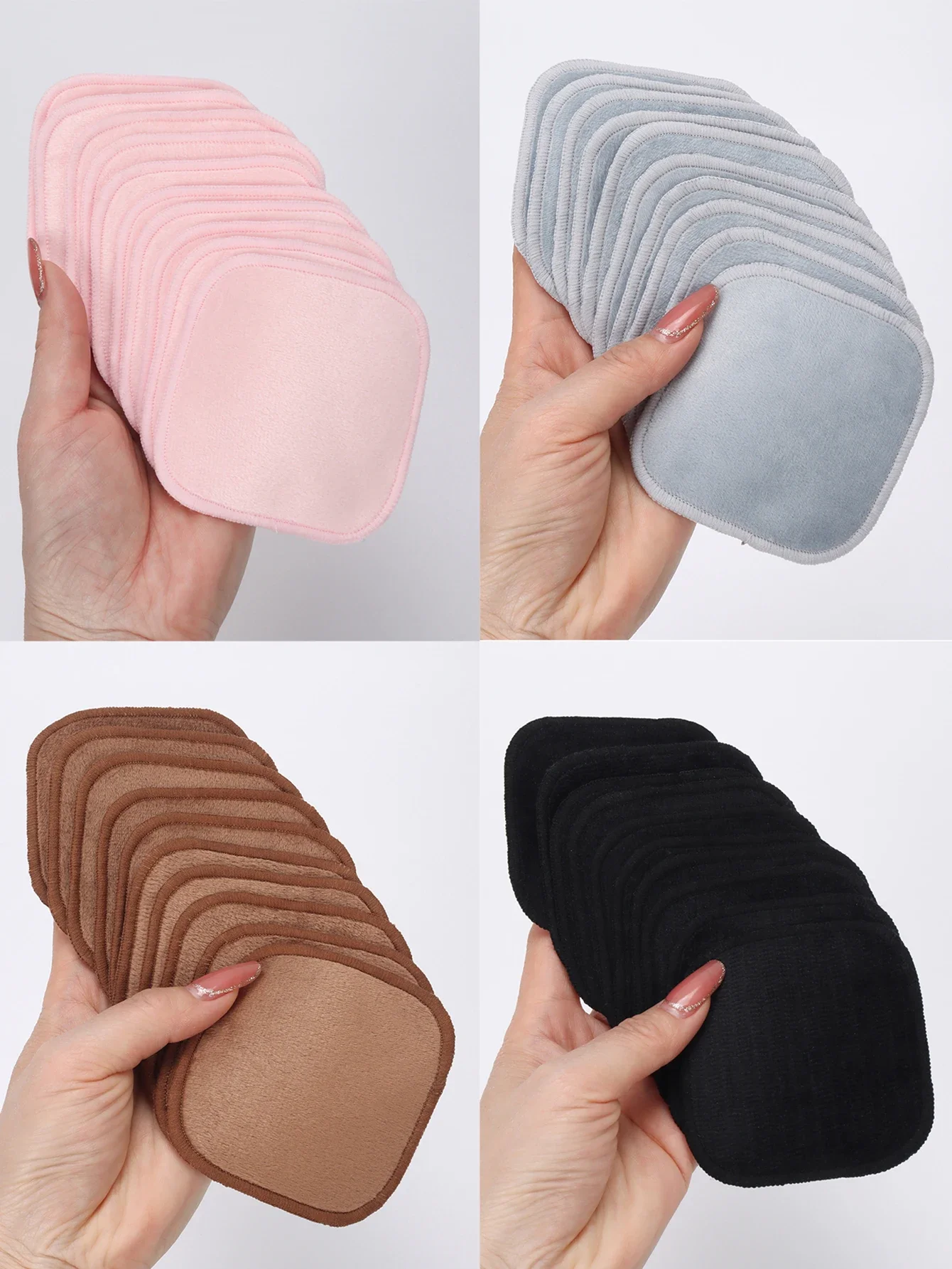 クリスタルスーパーソフトスクエアメイク落とし5/10/20個、再利用可能なメイク落としツール、洗顔、クレンジング、メイク落とし、スーツに最適