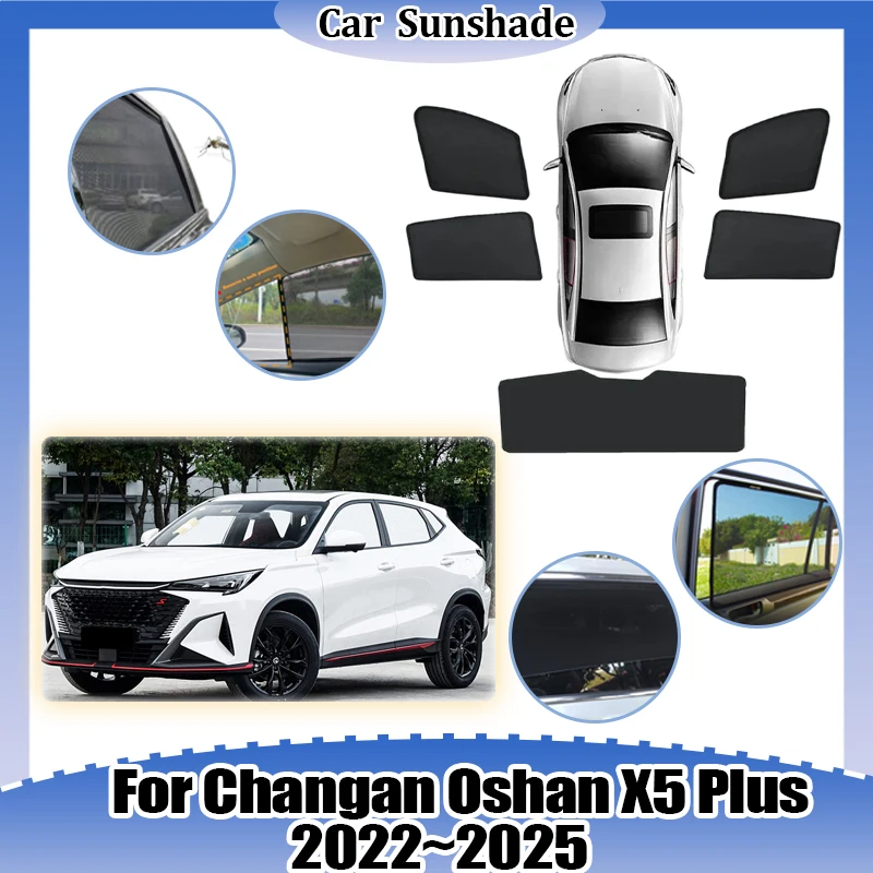 

Sun Visor For Changan Oshan X5 Plus 2022-2025 Mesh Shade Windshield Window Visor Breathable Mesh Anti-mosquito Car Accessories