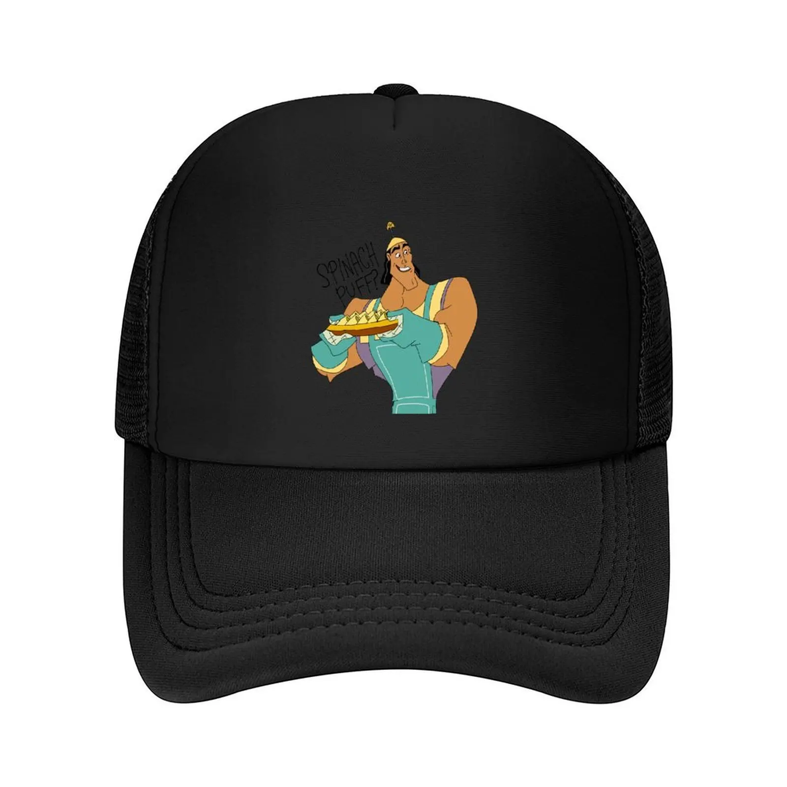 

Kronk Emperor’s New Groove Sticker Spinach Pufffs funny Baseball Cap Trucker Cap custom Hat Beach Bag Women Hats Men's