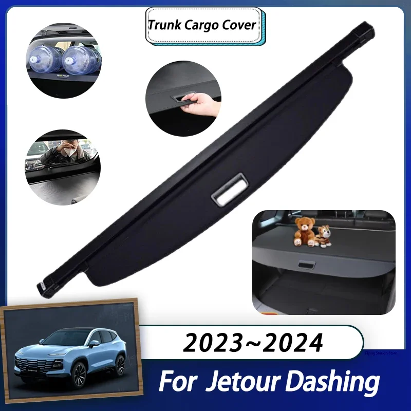 

Cargo Cover For Jetour Dashing Chery Jetour GreatSai Bahman Fidelity XB1 2023 2024 Trunk Luggage Curtain Organizer Retractable