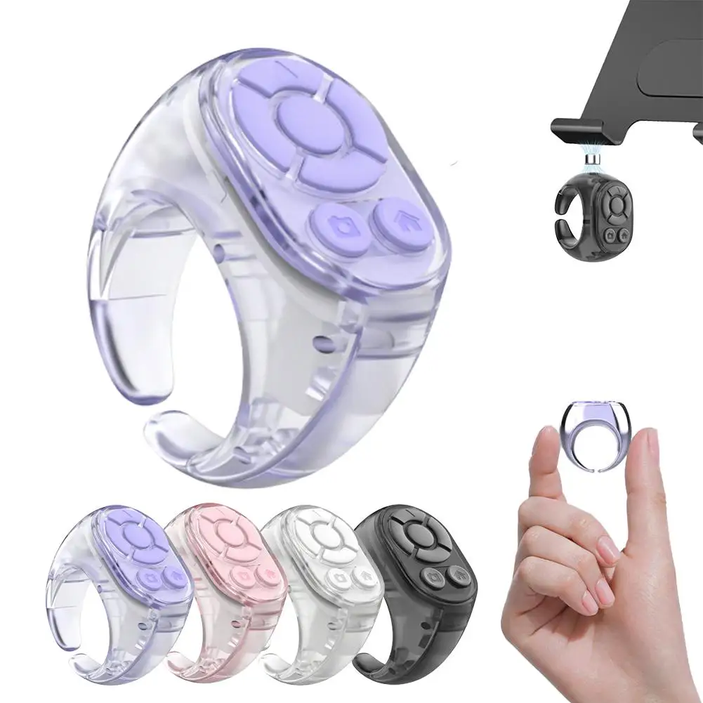 

Scrolling Ring Wireless Finger Shutter Remote Control Page TurnerMobile Phone Controller Bluetoothcompatible For Home Travel