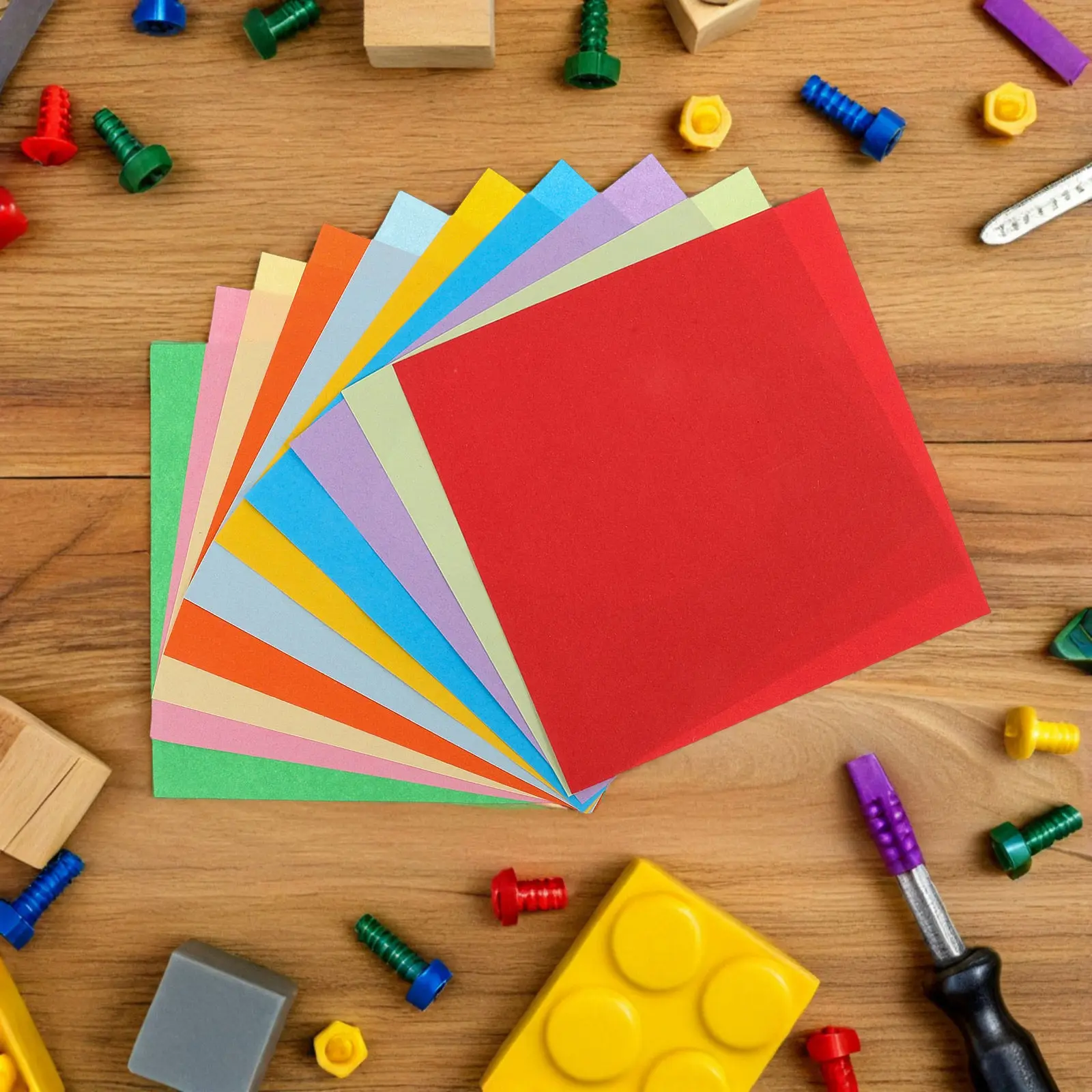 

100Pcs Craft Folding Paper 20x20cm Colorful Square Origami Sheets for Art Activities Creative DIY Decorative Stationery