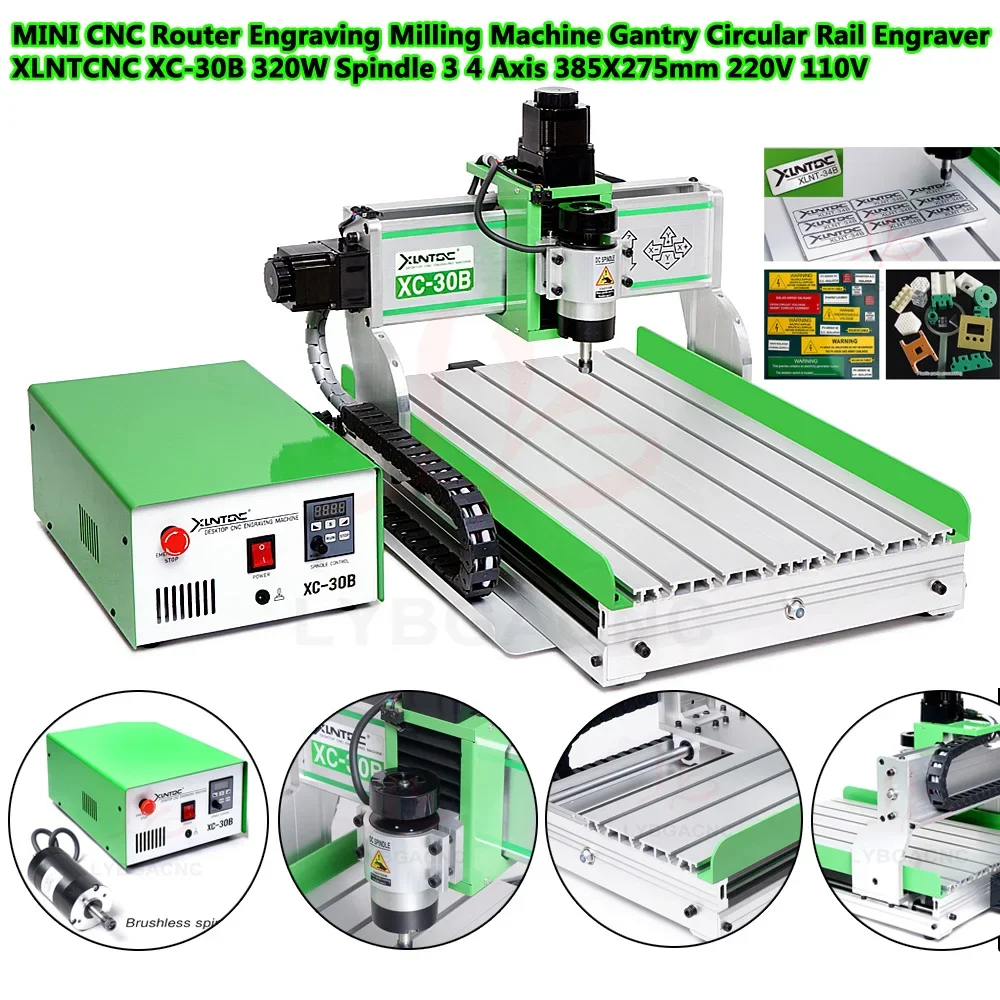 2024 Wood Milling Machine Gantry Circular Rail USB Port 3 Axis 4 Axis Metal Engraver Cutter 3040 for Aluminum Working PCB Tools