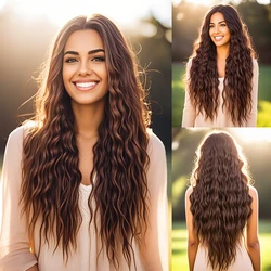 Edle synthetische Spitze Perücke lange gewellte Ombre blonde Perücke Natur haar Perücken Teil synthetische Perücken für schwarze Frauen Spitze Perücken