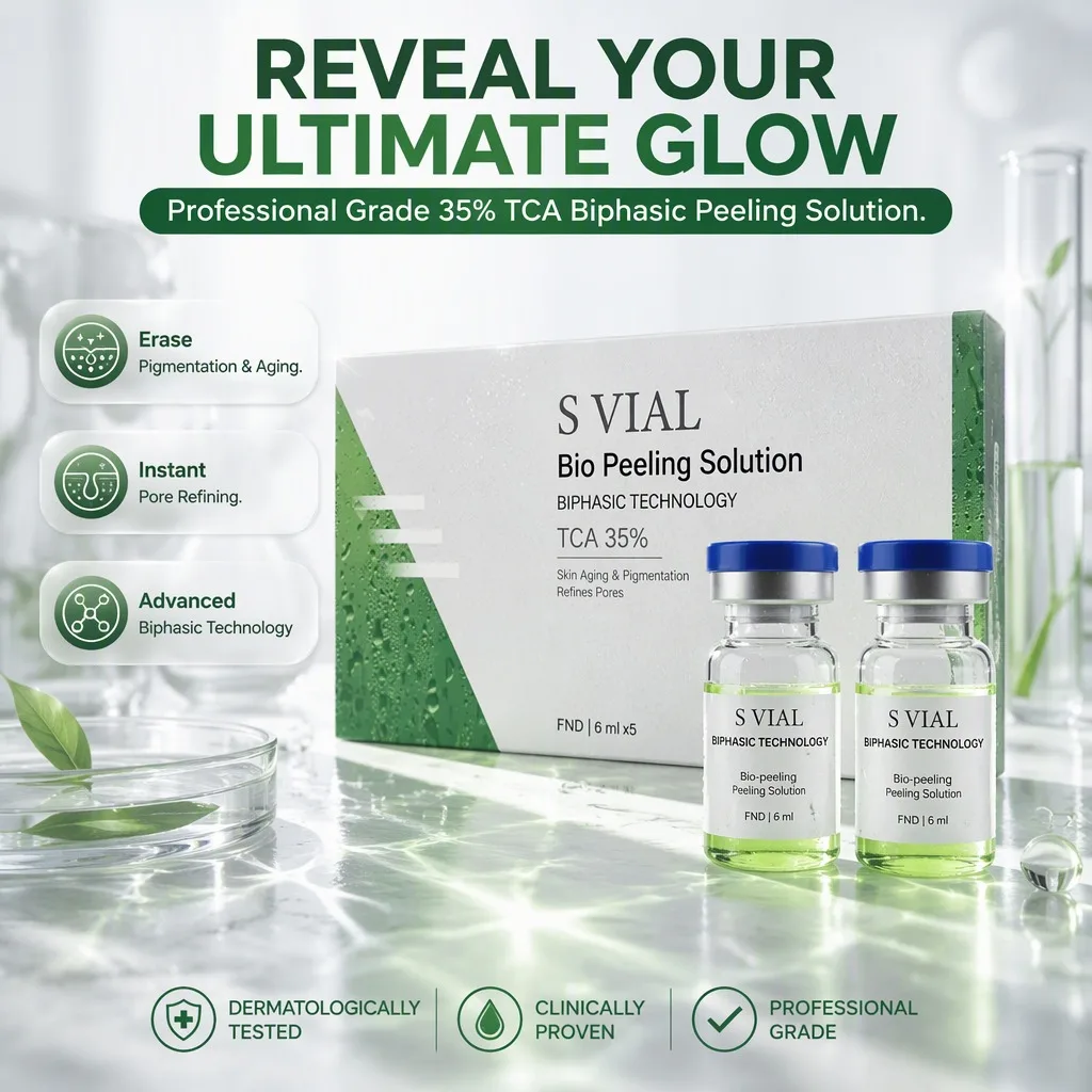 Korean Bio Peeling Solution Ampoule Skin Booster Skin Rejuvenation Acne Scar Repair Fine Lines Moisturizing Face Skin Care 1 Kit