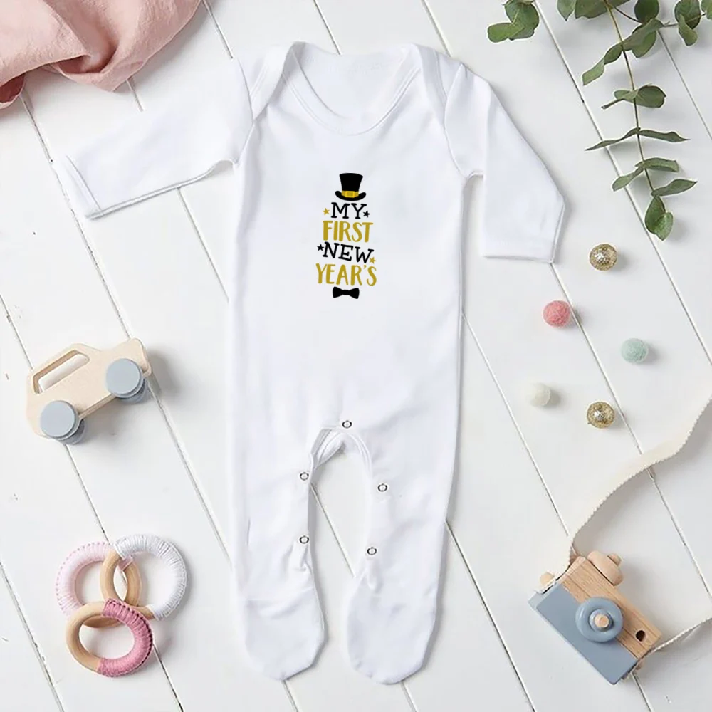 My 1st New Year 2025 Newborn Baby Rompers Long Sleeve Infant Jumpsuit Hello 2022 Baby Boys Girls New Year Ropa Clothes