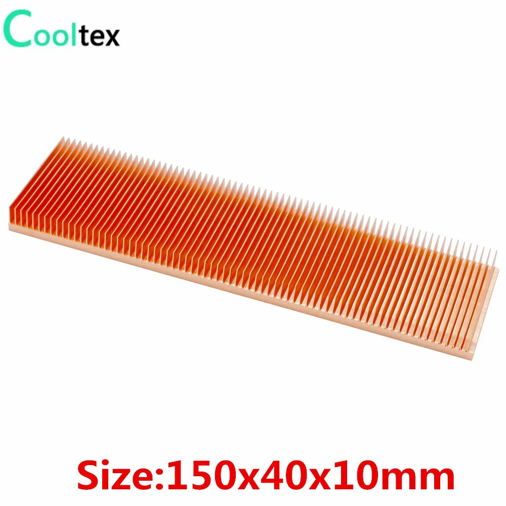 

Pure Copper Heatsink 150x40x10mm Skiving Fin Heat Sink Radiator for Electronic Chip LED Cooling Cooler