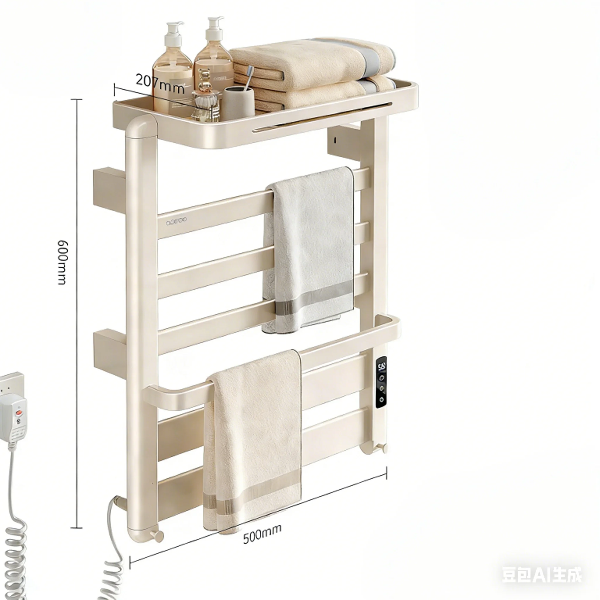 European wall-mounted intelligent heating towel rack with timing heating function