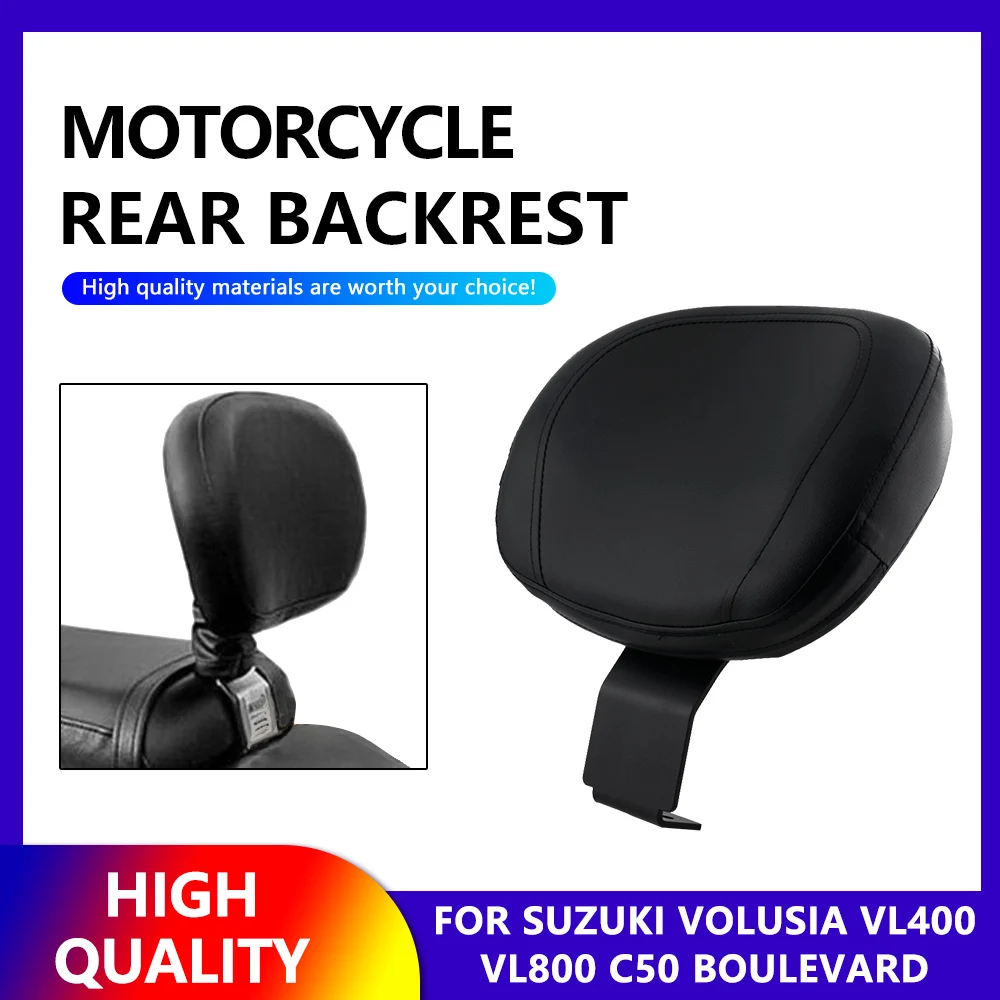 

Cushion Motorcycle Leather Driver Rider for Suzuki Volusia VL400 VL800 Boulevard C50 Sissy Bar Backrest Seat Back Rest Black