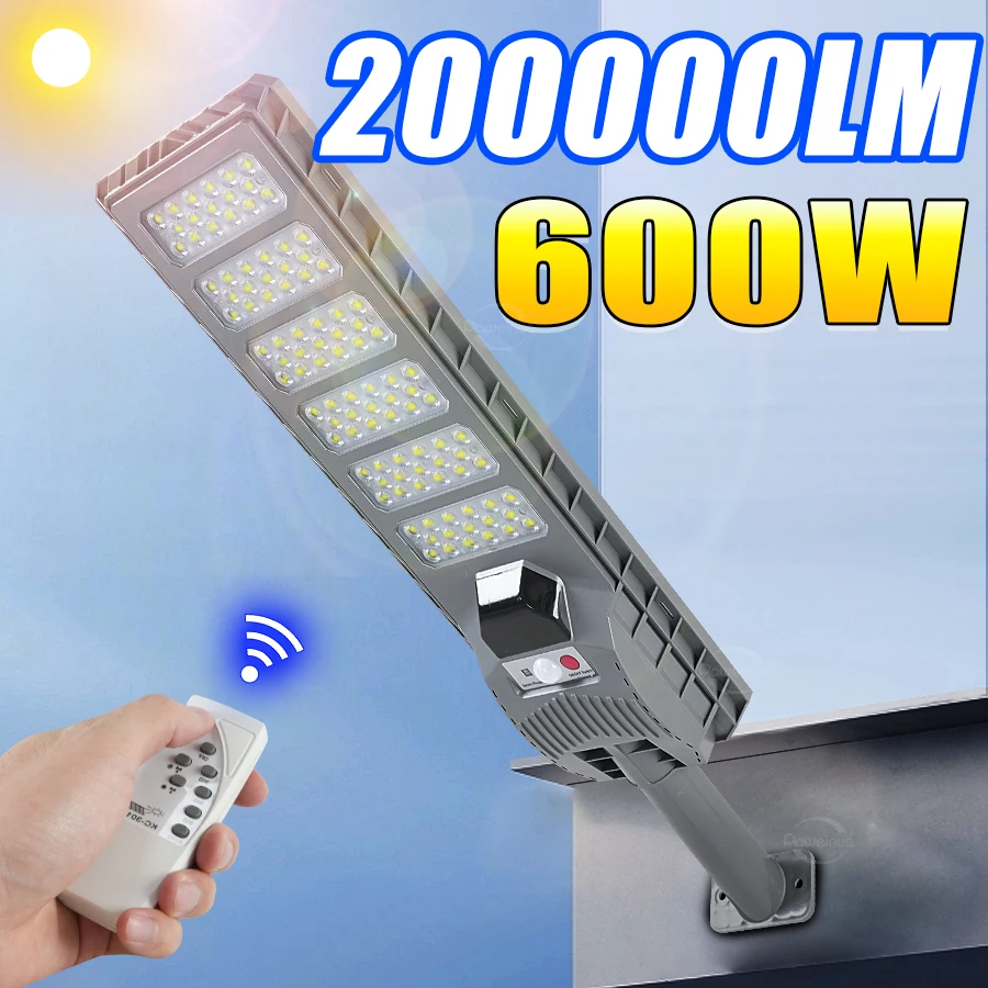 

Outdoor Solar Lamp 200000LM 600W Solar Induction Wall Lamp Remote Control Powerful Garden Lights Waterproof Street Yard Light