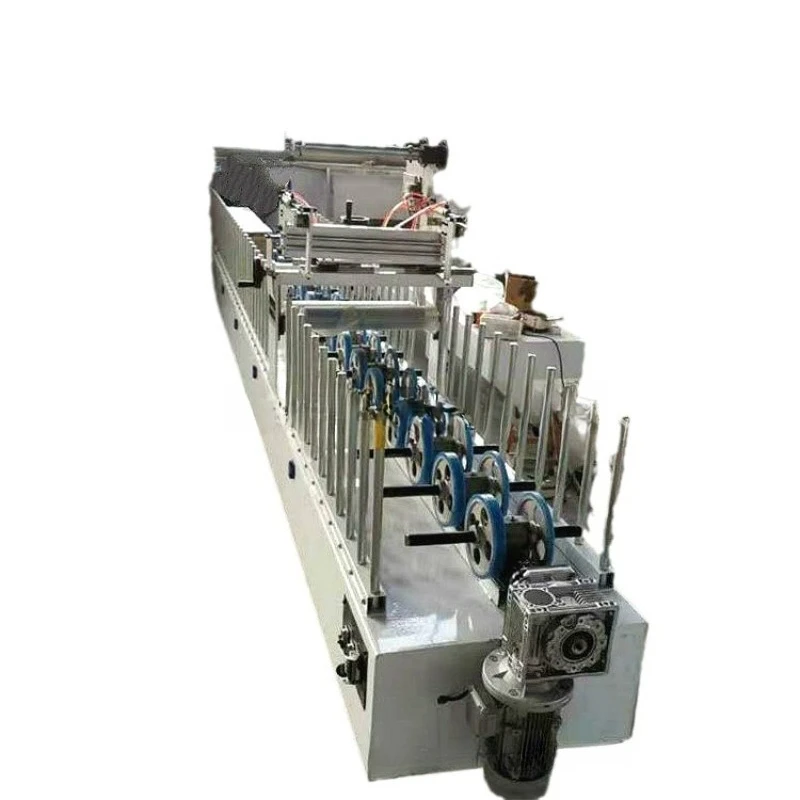 Hot melt adhesive integrated wall panel wood grille board cladding machine, large plate laminating machine automatic trimming