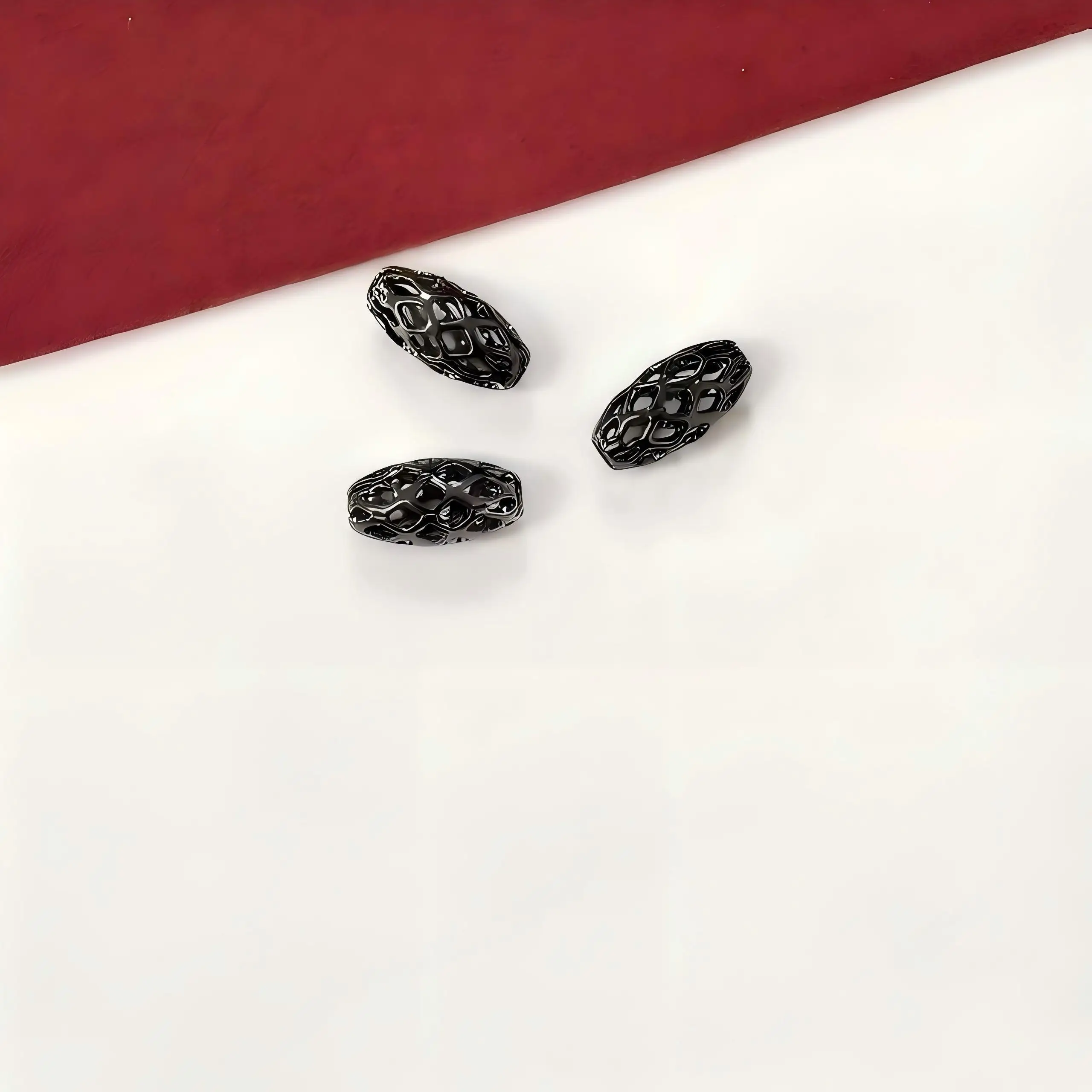 ลูกปัดทรงกระบอกตาข่ายแบบกลวง 15 ชิ้น สำหรับทำสร้อยข้อมือ สร้อยคอ อุปกรณ์ทำเครื่องประดับ วัสดุทำเครื่องประดับ ขายส่ง