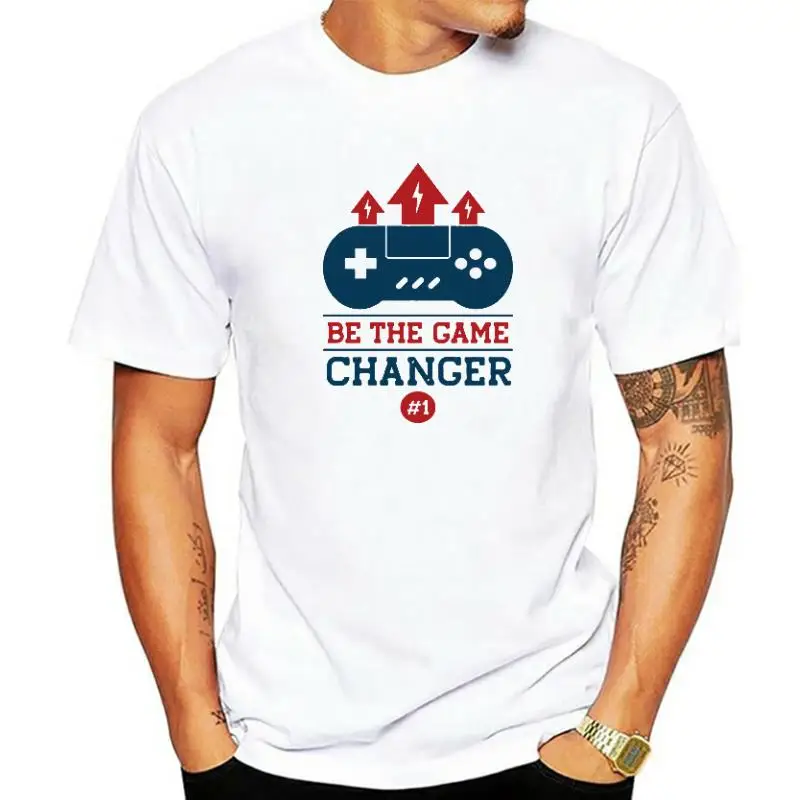 Be The Game Changer Funny T-Shirts Men's Oversized Cotton Tops Streetwear Tee Shirts Boy's Casual Short Sleeve Tees