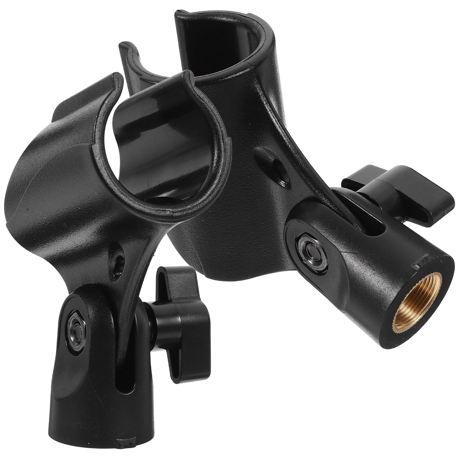 

2Pcs Microphone Clip Holder for Wireless Mic Stand Universal Plastic Copper Mic Clamp Lightweight Portable Reliable Performance