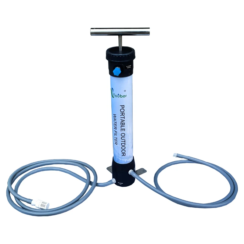 300L/H Hand Pump Outdoor Water Filter Drinking Water System Emergency Filtration Outdoor Camping Water Purifier Flood River