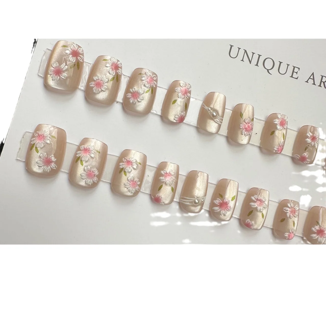 Nail 3D Ice Flower series Advanced White All-fit removable nail patch