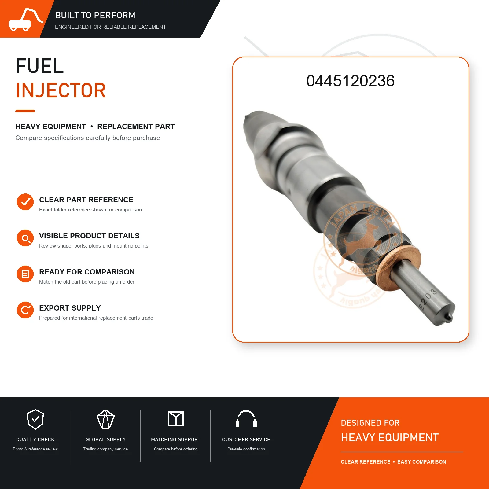 Common Rail Fuel Injector 0445120236 for 6D114 PC360-8 Diesel Engine Replacement