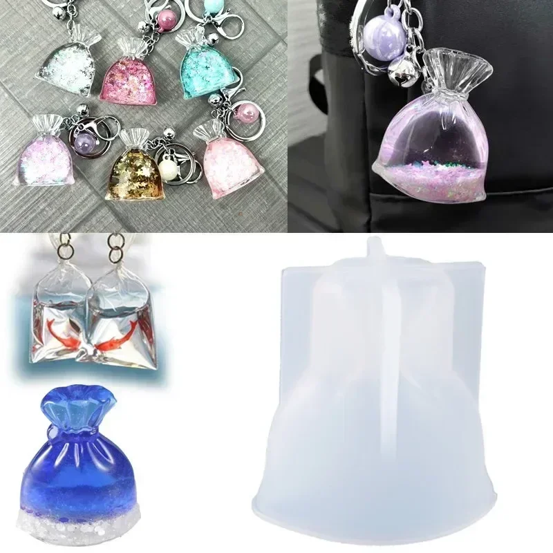 Herramientas hechas a mano 3D, bolso de la suerte, monedero, moldes de silicona, llavero, colgante, dijes, molde de resina, joyería, adornos de moda, herramientas de fundición