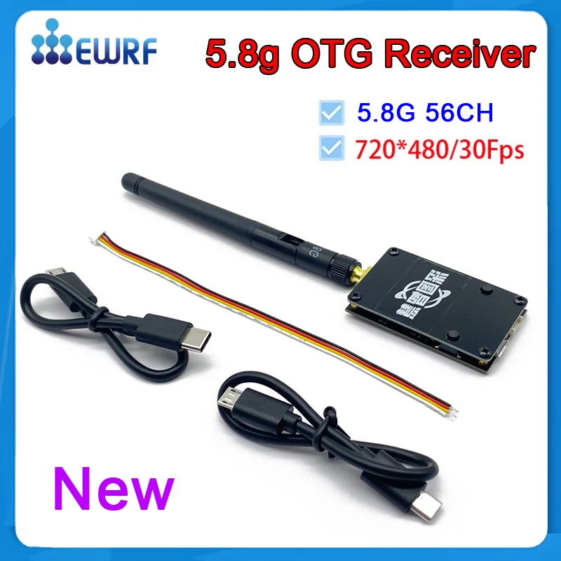 Over 20Km Range 5.8Ghz 2W FPV Transmitter and CCD  2000TVL fpv camera with EWRF FPV Receiver Video Downlink OTG Android Phone