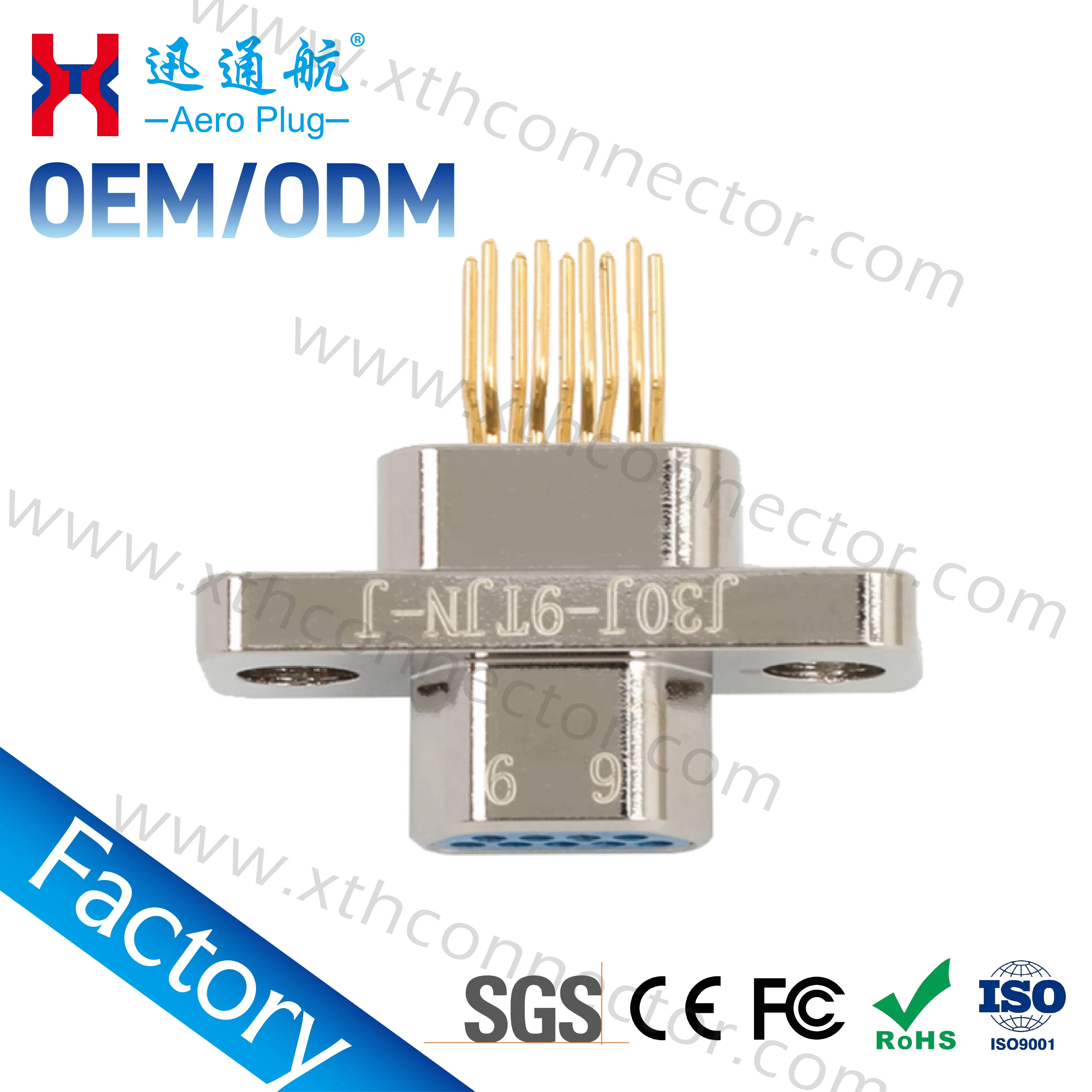 J30J-9TJN-J/ZKN-J Micro Rectangular Electrical Connector For Direct Insertion And Vertical Installation On PCB board 9-core