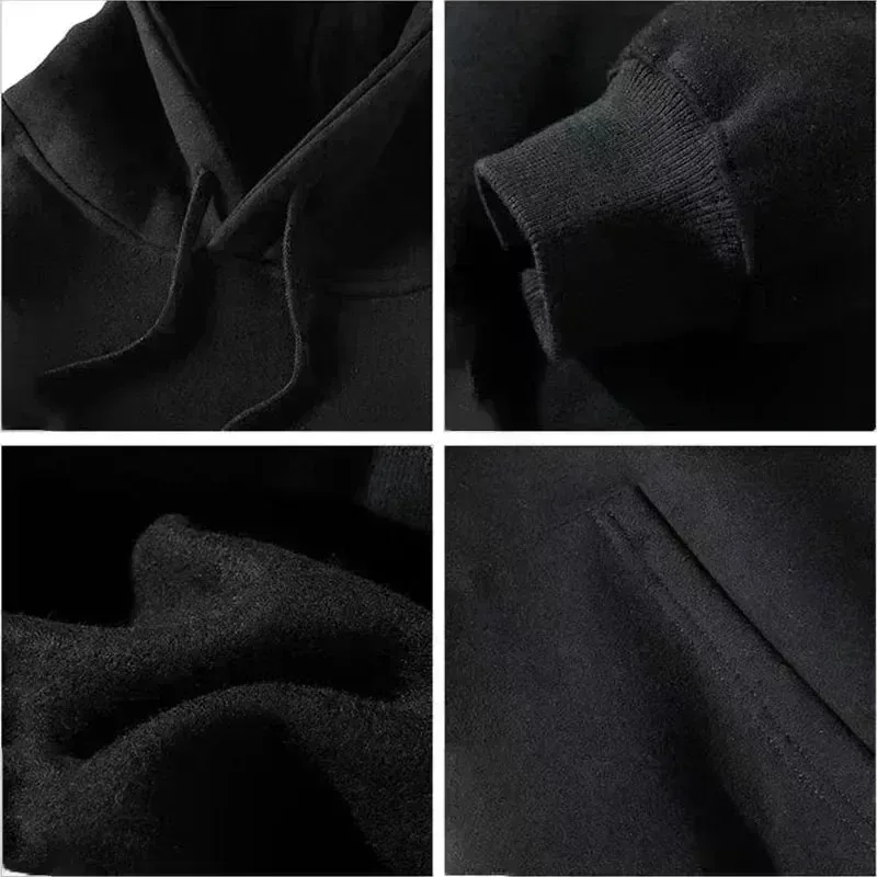 Men's Bestselling Trendy Letter Print Set Two-Piece Hoodie and Thermal Pants Winter Simple Hoodie Set Clearance Men's Fashion view 6