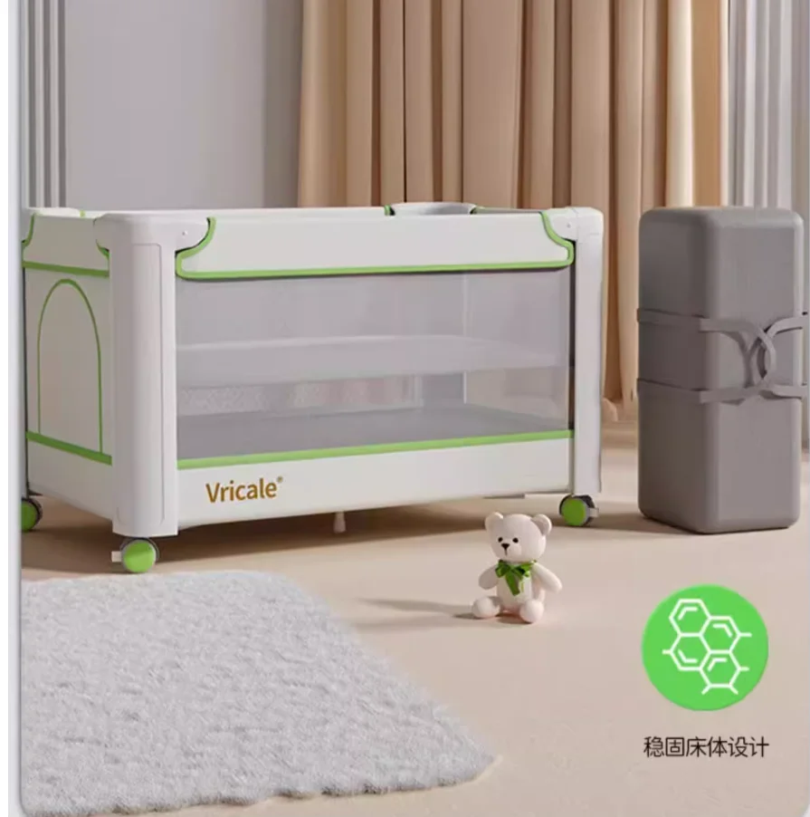 Crib splicing Queen bed Baby bb multi-function portable portable folding crib