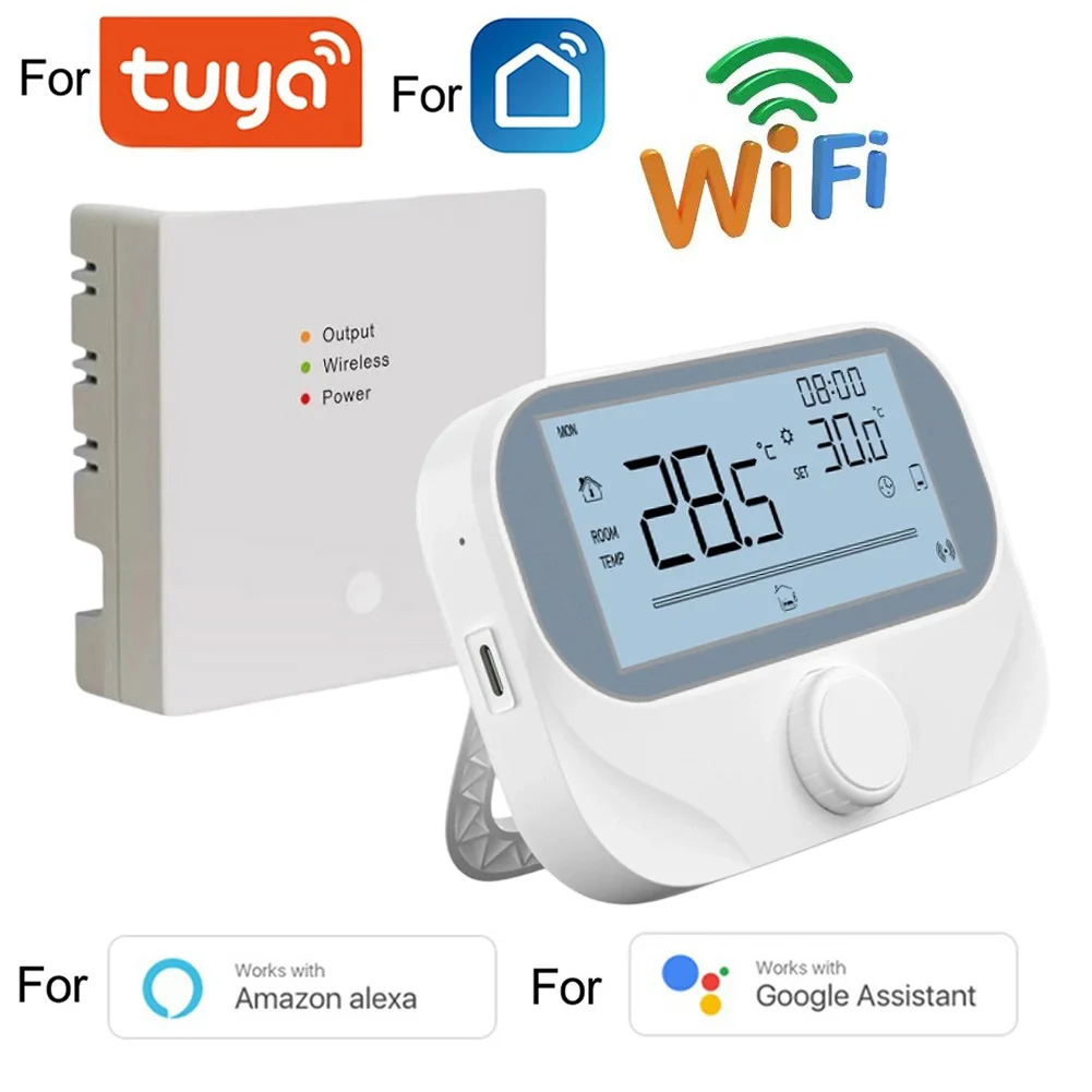 Smart Home Heating Wireless Thermostat Boiler Controller Smart Wireless Thermostat Control White For Tuya Smart App