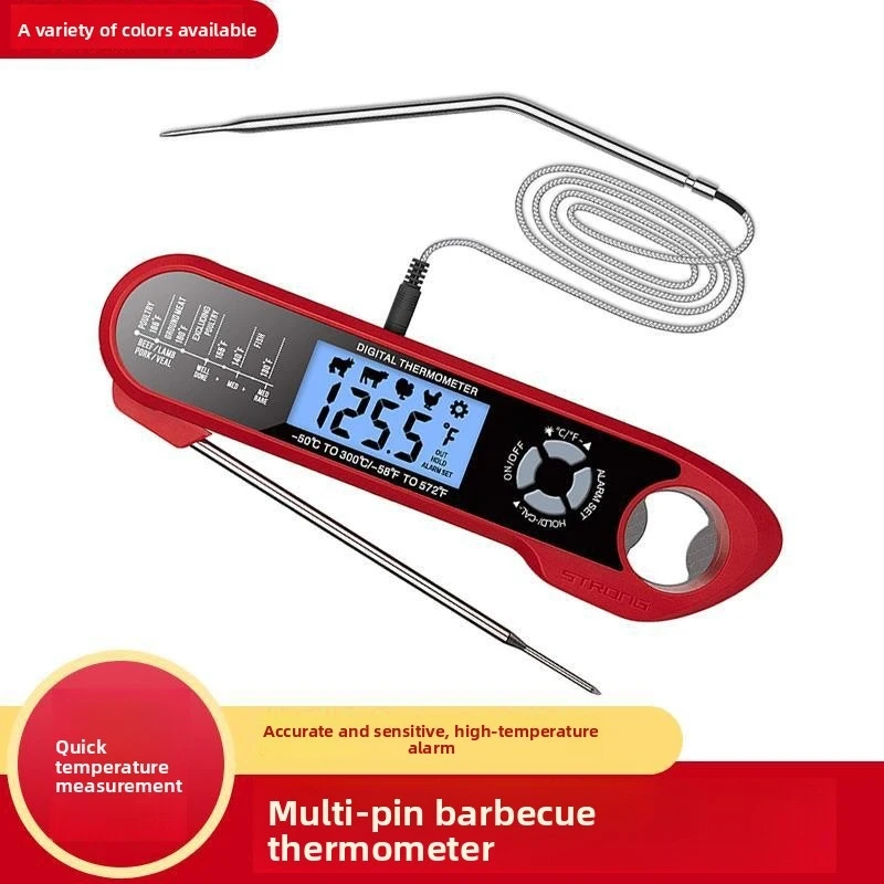 Foldable Waterproof Food Thermometer  Dual Probe Barbecue Thermometer  Cooking Thermometer for Meat Selection