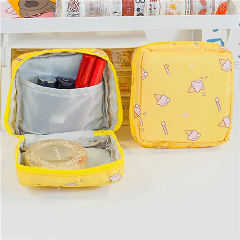 Cute Portable Large Capacity Sanitary Napkin Storage Bag Women Student Daily Feminine Hygiene Pouch Organizer Case