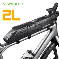 NEWBOLER-bolsa para bicicleta de 2L, bolsa portátil para tubo frontal, bolsa para ciclismo de montaña y carretera, bolsa ultraligera de gran capacidad para ciclismo