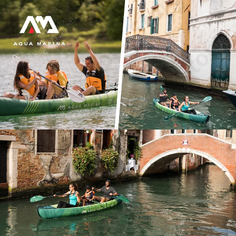 

AQUA MARINA RIPPLE Inflatable Boat Outdoor Drifting Boat Inflatable Canoe Paddle Fishing Kayak Boat PVC Boat 3 Person Family