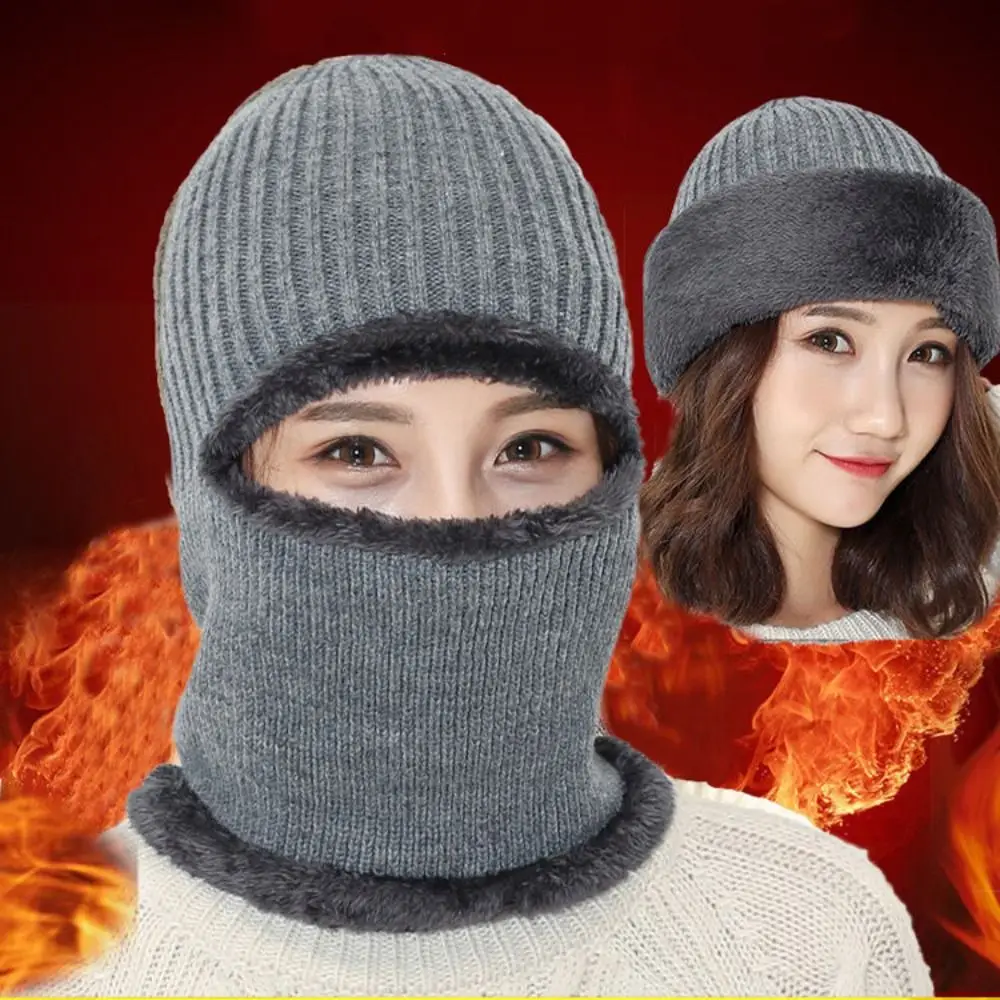 

Повседневная зимняя шапка из кораллового флиса, дышащая зимняя теплая вязаная шапка, ветрозащитная защита ушей, цельная шапка, шарф