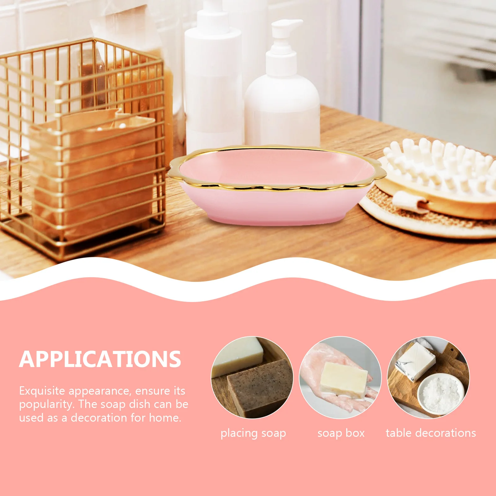 

Ceramic Lace Design Soap Dish Holder for Bar Soap Drain Tray Bathroom Storage Container Ceramic Storage Box