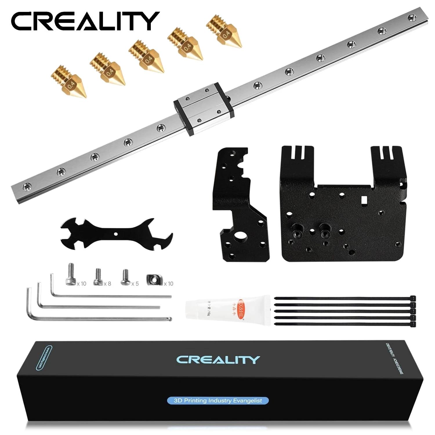 Creality Ender 3 X Axis Linear Rail Guide Kit Bearing Stainless Steel Guideway Slider for Ender 3 V2/Pro 3D Printer